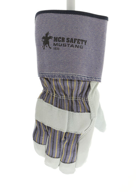 1936_ - 1936L - 123694 - 360 - Leather palm work gloves – MCR Safety Group 1936 Mustang Series – premium grain leather with 4