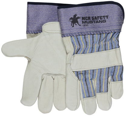 MCR Safety 1935 - Mustang Series - Leather Palm Work Gloves - Premium A Grade Grain Leather - 2.5 Inch Rubberized Safety Cuff — manufacturer image 5