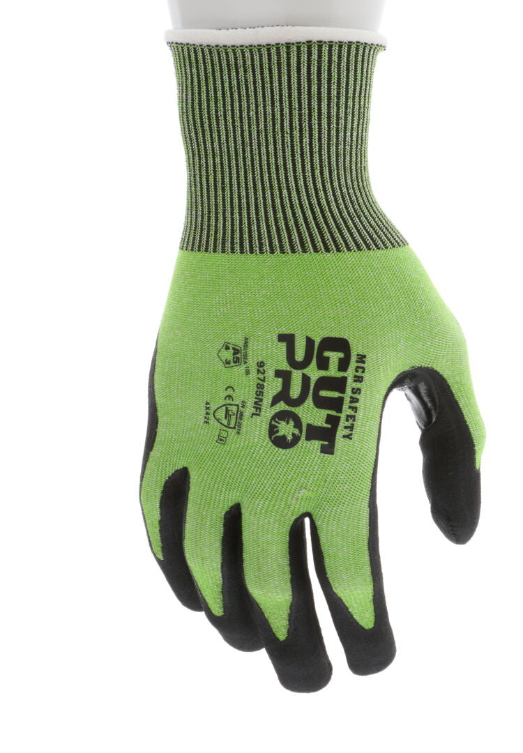 92785NF - MCR Safety Cut Pro® - 18-Gauge HyperMax® HPPE Shell - Cut, Abrasion, and Puncture Resistant - Micro Foam Nitrile Coated Palm and Fingertips - Reinforced Thumb Crotch for Additional Wear Protection