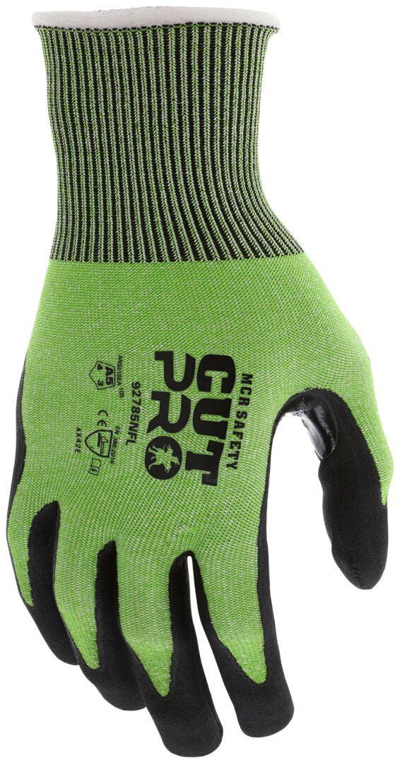 92785NF - MCR Safety Cut Pro® - 18-Gauge HyperMax® HPPE Shell - Cut, Abrasion, and Puncture Resistant - Micro Foam Nitrile Coated Palm and Fingertips - Reinforced Thumb Crotch for Additional Wear Protection