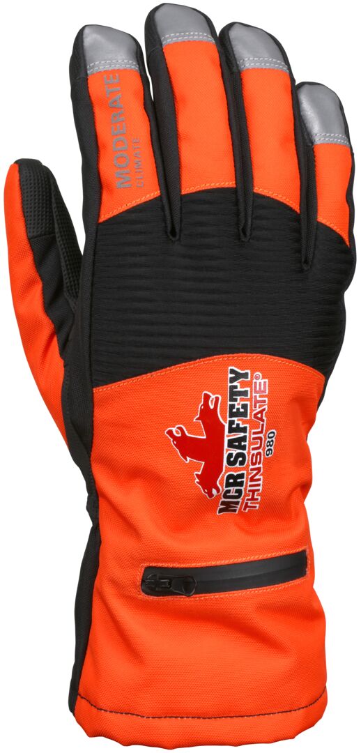 980 - MCR Safety Insulated Mechanics Gloves - 100 Gram Thinsulate™ Lining - MAXGrid™ Material Palm - Inner Elastic Snow and Ice Cuff - Waterproof / Windproof Barrier for Moderate Climate Protection