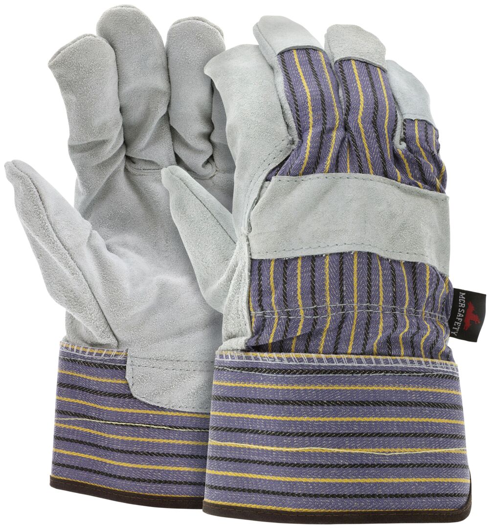 1400K - Leather Palm Work Gloves - Select B+ Grade - Split Shoulder Leather - DuPont™ Kevlar® Aramid Plaited Liner - 2.5-Inch Plasticized Safety Cuff