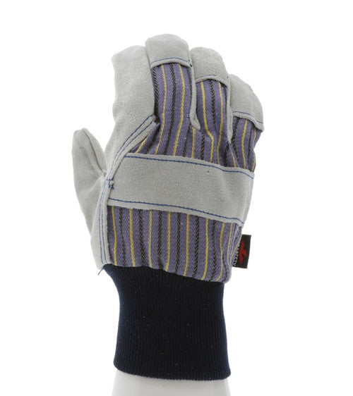 1420A_ - 1420A - 126031 - 360 - Rotational view of 1420A leather palm work gloves with split shoulder leather and knit wrist