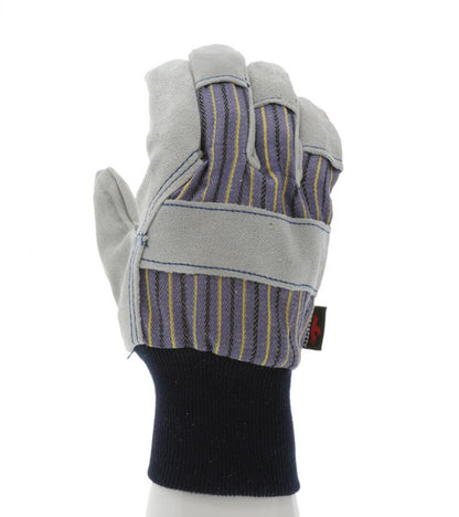 1420A_ - 1420A - 126031 - 360 - Rotational view of 1420A leather palm work gloves with split shoulder leather and knit wrist