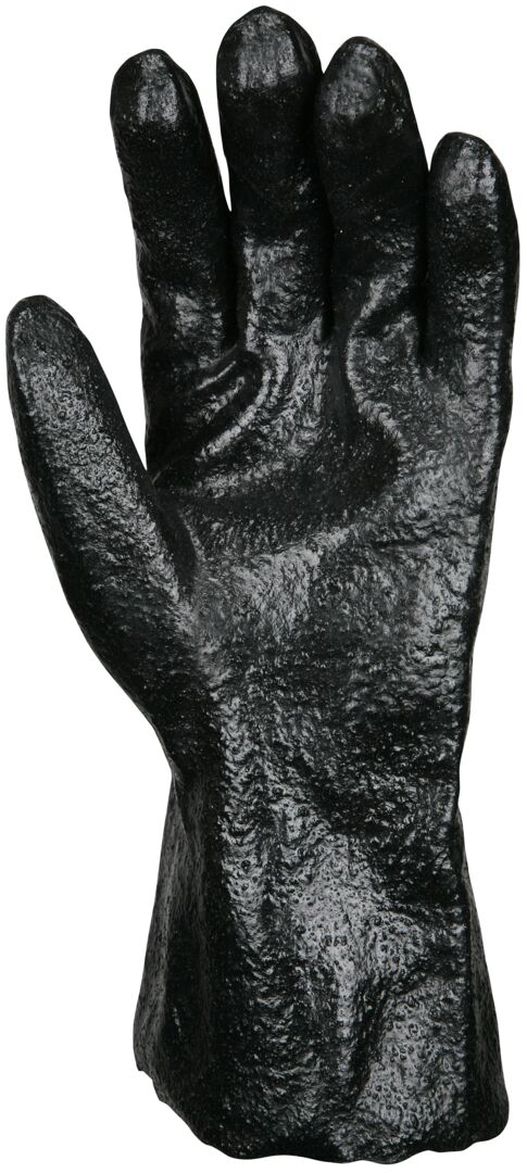 6212R - PVC Coated Work Gloves - Single Dipped with Rough Black PVC - Soft Interlock Lining - 12-Inch Length - Interlock Lining is Comfortable and Soft to the Touch