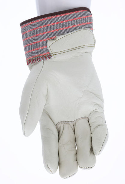 MCR Safety 1930 - Leather Palm Work Gloves - Competitive Value (CV) C+ Grade Grain Leather - 2.5 Inch Rubberized Safety Cuff — manufacturer image 3