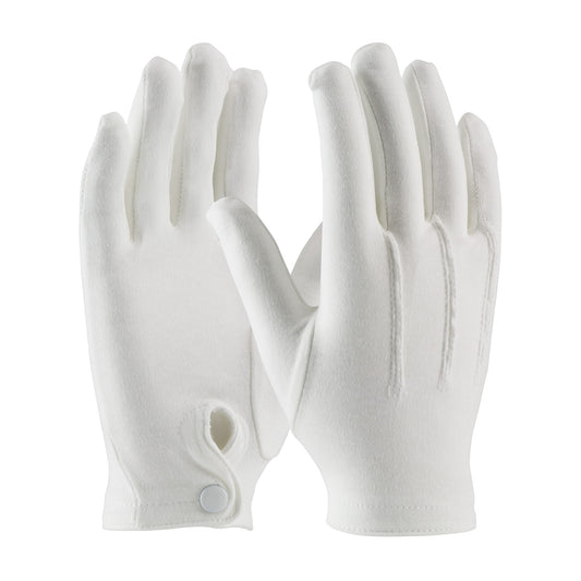 Century Glove 130-150WM – 100% Cotton Dress Glove with Raised Stitching on Back - Snap Closure