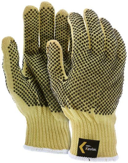 9366 - MCR Safety CutPro® - 7 Gauge DuPont™ Kevlar® Aramid Shell - Cut Resistant Work Gloves - PVC Dots on Both Sides - Regular Weight - PVC Dots Aid with Grip and Abrasion