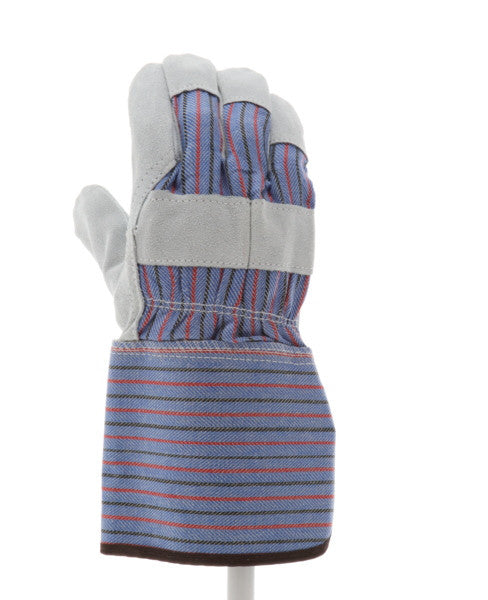1310_ - 1310 - 145065 - 360 - Rotational view of 1310 leather palm work gloves with split shoulder leather and 4.5-inch rubbe