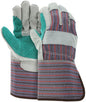 Cowhide Split Leather Double Palm Work Gloves, Gauntlet Cuff, Select B Grade
