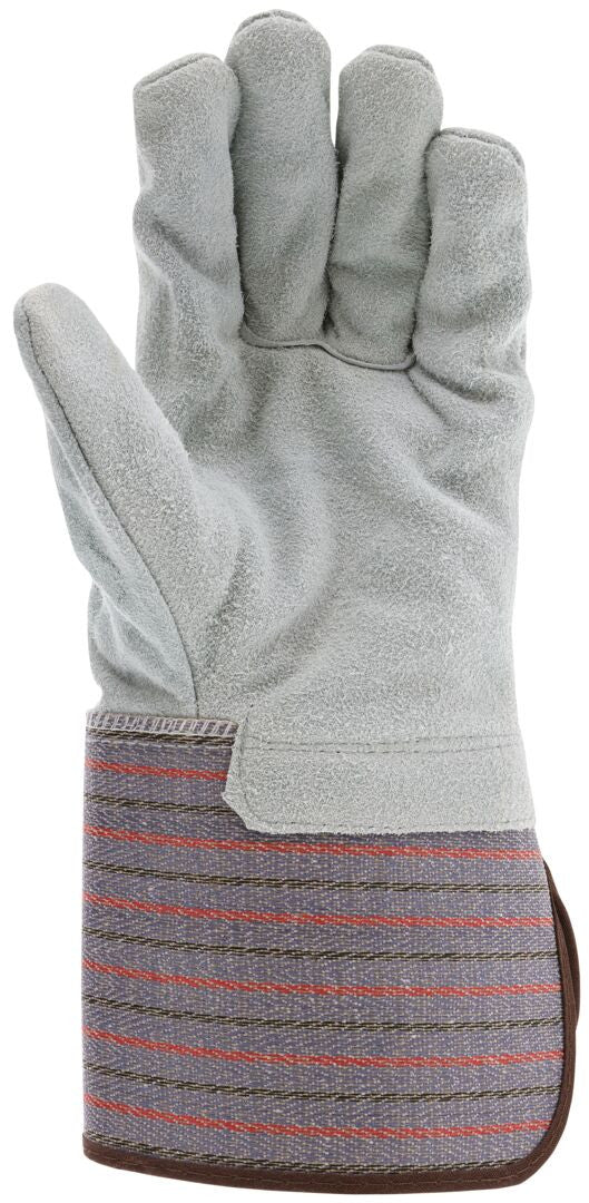 Cowhide Leather Work Gloves, Split Palm, Gauntlet Cuff, Wing Thumb