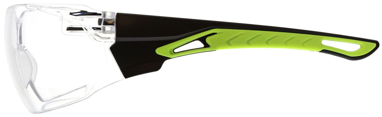 MCR Safety HK5 - Hulk® HK5 Series Safety Glasses - Hi-Vis Lime/Black TPR Temples - Indoor/Outdoor Mirror Lens - UV-AF® Anti-Fog Lens Coating - Integral Polycarbonate Nose Bridge - Excellent Horizontal and Vertical Field of Vision — manufacturer image 12