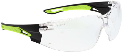 MCR Safety HK5 - Hulk® HK5 Series Safety Glasses - Hi-Vis Lime/Black TPR Temples - Indoor/Outdoor Mirror Lens - UV-AF® Anti-Fog Lens Coating - Integral Polycarbonate Nose Bridge - Excellent Horizontal and Vertical Field of Vision — manufacturer image 15