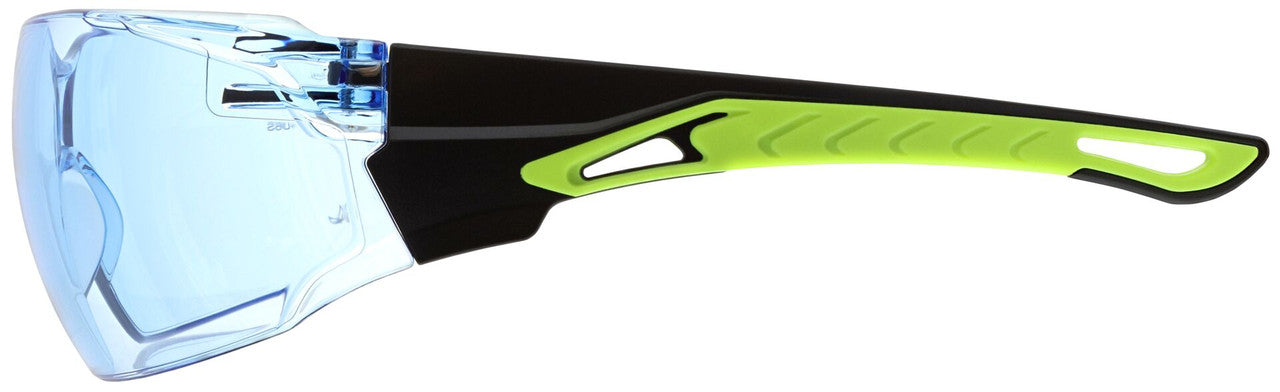 MCR Safety HK5 - Hulk® HK5 Series Safety Glasses - Hi-Vis Lime/Black TPR Temples - Indoor/Outdoor Mirror Lens - UV-AF® Anti-Fog Lens Coating - Integral Polycarbonate Nose Bridge - Excellent Horizontal and Vertical Field of Vision — manufacturer image 6