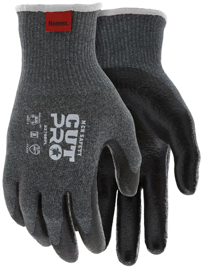 9379BP - MCR Safety CutPro® - 13 Gauge DuPont™ Nomex® Shell - Cut Resistant Arc Rated Work Gloves - Neoprene/Nitrile Coated Palm & Fingertips - CAT2 FR Glove Provides an Arc Rating of 9.8 cal/cm²