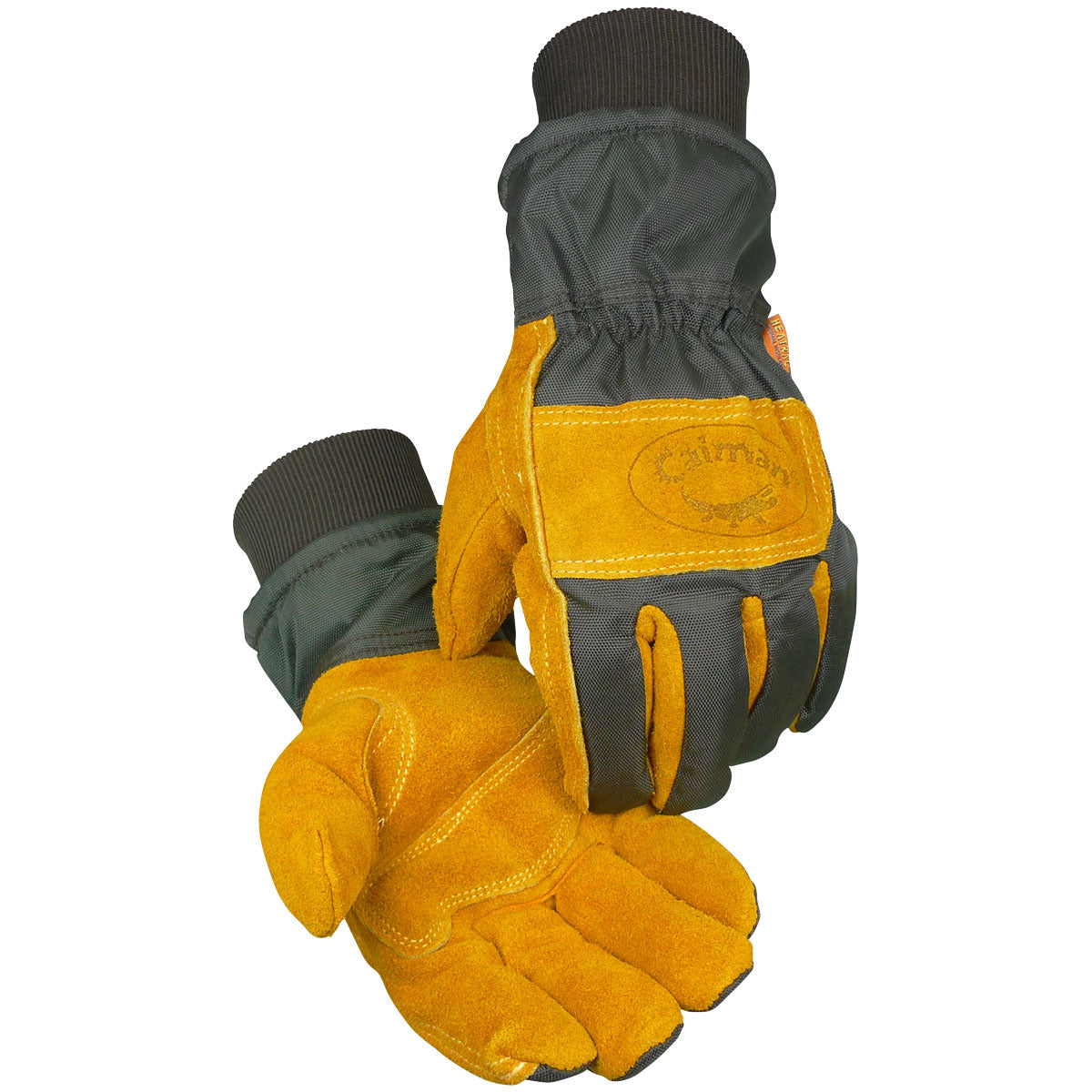 Caiman 1352 – Premium Cowhide Leather Palm Glove with Wind Resistant Fabric Back - Heatrac® Insulation