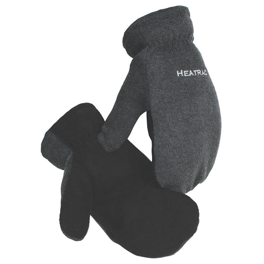Caiman 1396 – Black Deer Split Leather Palm Mitten with Fleece Back and Heatrac® Insulation