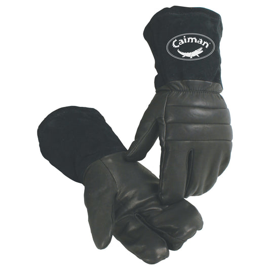 Caiman 1398 – Premium Goat Grain Leather Glove with Polapile™ Insulation - Gauntlet Split Cowhide Cuff
