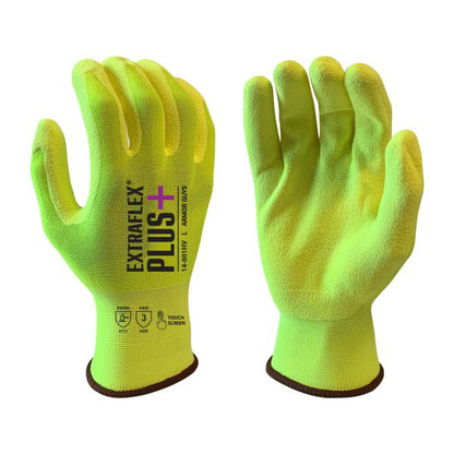 15 Gauge, ExtraFlex Plus® Hi Vis Nylon Liner, Hi Vis HCT® Micro Foam Nitrile Palm Coating, Touch Screen
