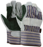 Split Leather Work Gloves, Double Palm, B+ Grade, Plasticized Safety Cuff