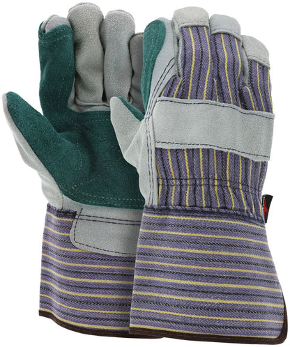 Split Cowhide Leather Palm Work Gloves, Select B+ Grade, Gauntlet Cuff
