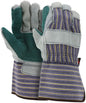Split Cowhide Leather Palm Work Gloves, Select B+ Grade, Gauntlet Cuff