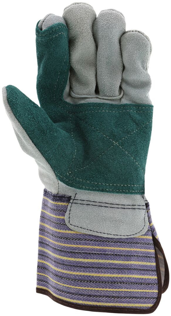 Split Cowhide Leather Palm Work Gloves, Select B+ Grade, Gauntlet Cuff