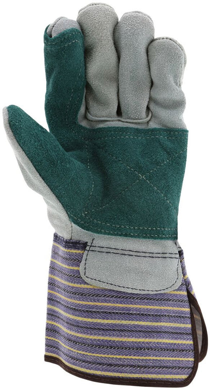 Split Cowhide Leather Palm Work Gloves, Select B+ Grade, Gauntlet Cuff