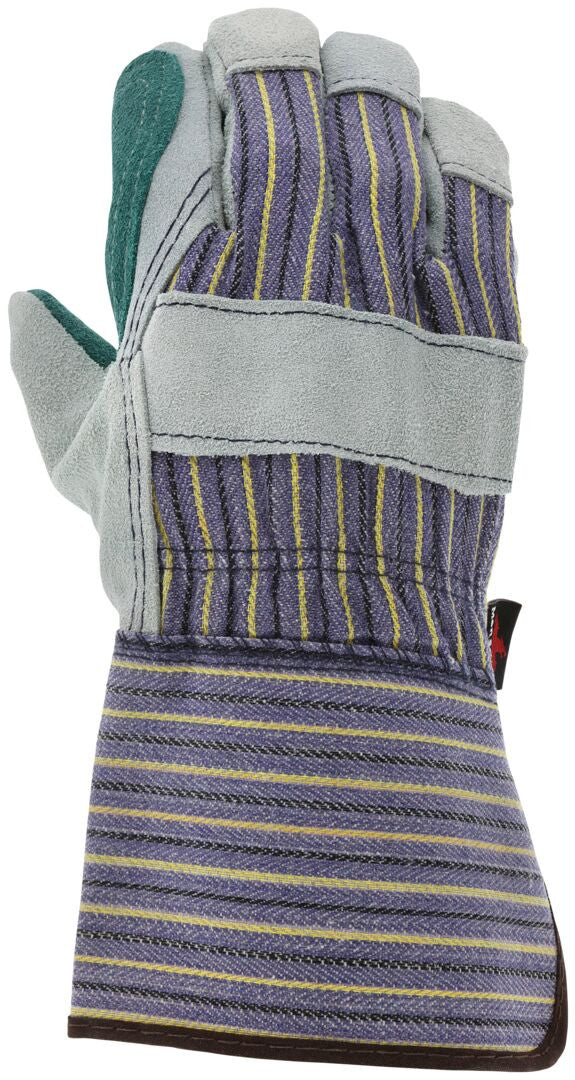 Split Cowhide Leather Palm Work Gloves, Select B+ Grade, Gauntlet Cuff