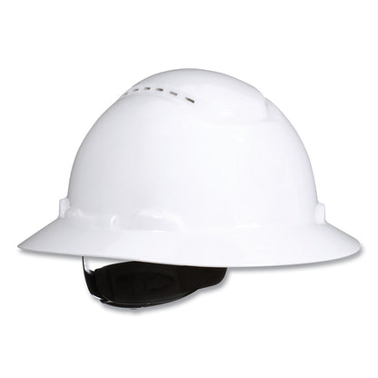 3M™ SecureFit™ Full Brim Hard Hat, Vented, 4-Point Pressure Diffusion Ratchet Suspension, w/UVicator