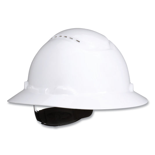 3M™ SecureFit™ Full Brim Hard Hat, Vented, 4-Point Pressure Diffusion Ratchet Suspension, w/UVicator