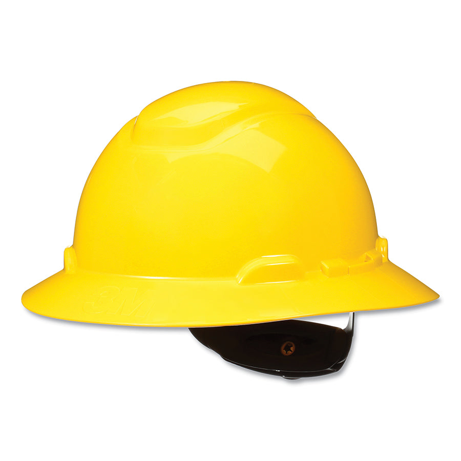 3M™ SecureFit™ Full Brim Hard Hat H-801SFR-UV, White, 4-Point Pressure Diffusion Ratchet Suspension, with UVicator