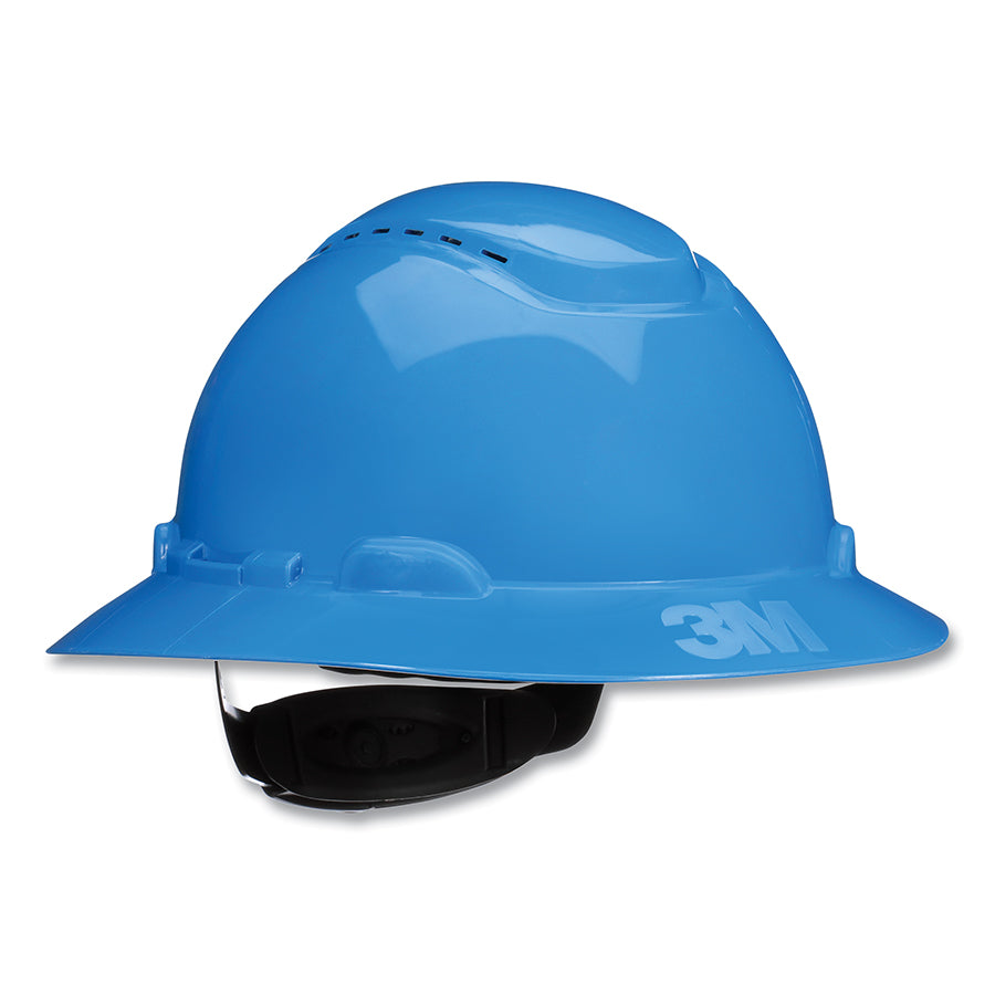 3M™ SecureFit™ Full Brim Hard Hat, Vented, 4-Point Pressure Diffusion Ratchet Suspension, w/UVicator