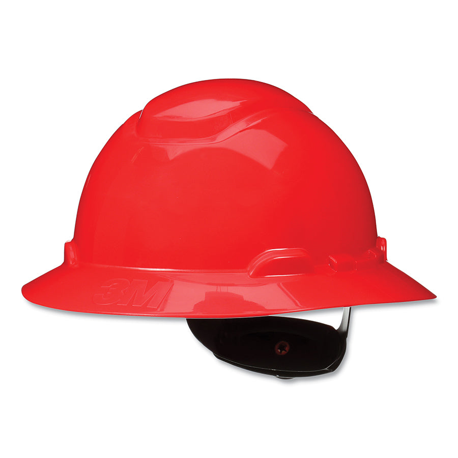 3M™ SecureFit™ Full Brim Hard Hat H-801SFR-UV, White, 4-Point Pressure Diffusion Ratchet Suspension, with UVicator