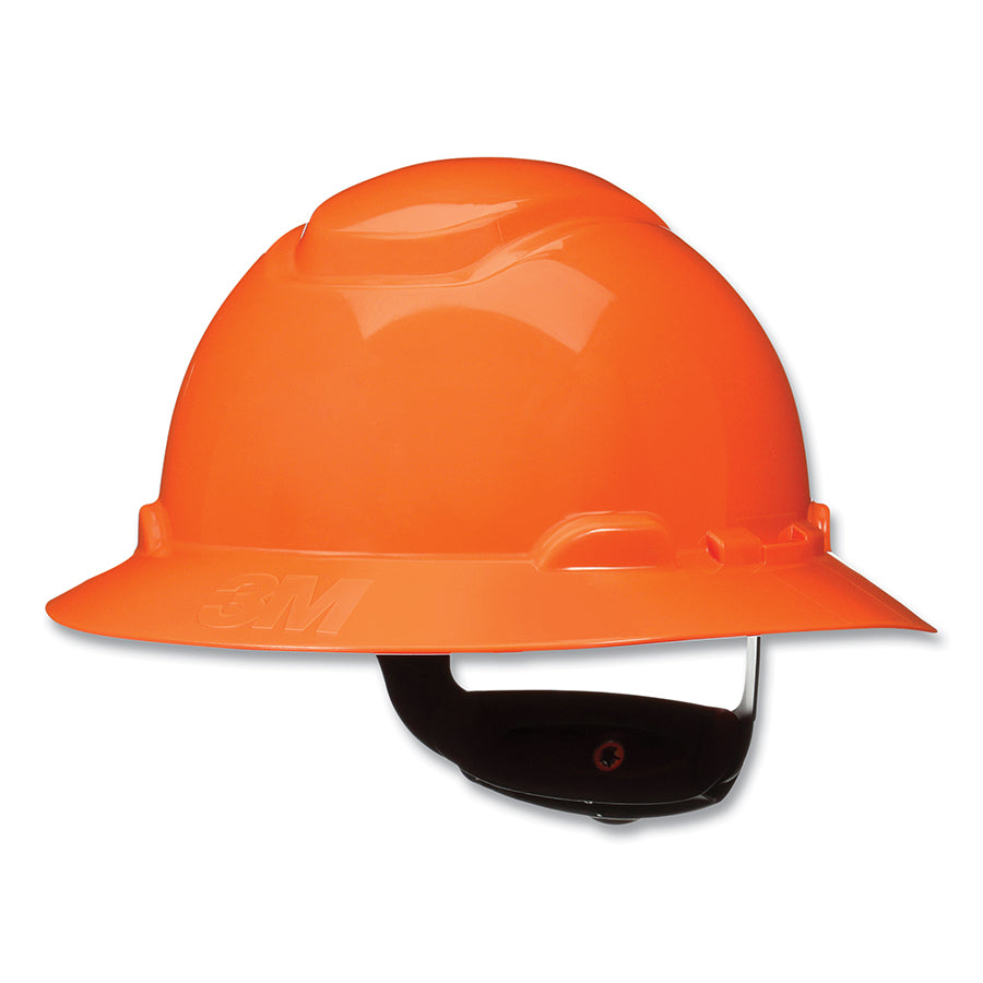3M™ SecureFit™ Full Brim Hard Hat H-801SFR-UV, White, 4-Point Pressure Diffusion Ratchet Suspension, with UVicator