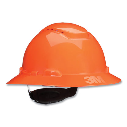 3M™ SecureFit™ Full Brim Hard Hat, Vented, 4-Point Pressure Diffusion Ratchet Suspension, w/UVicator