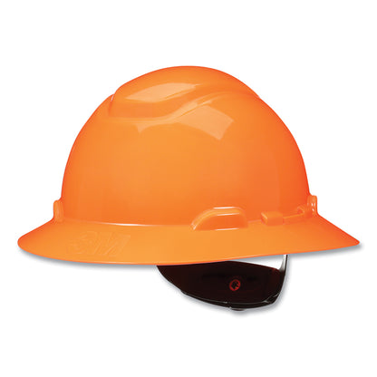 3M™ SecureFit™ Full Brim Hard Hat H-801SFR-UV, White, 4-Point Pressure Diffusion Ratchet Suspension, with UVicator