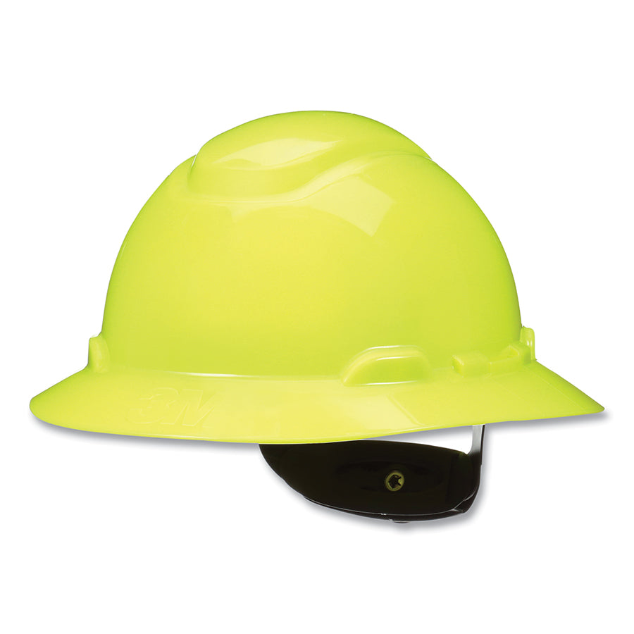 3M™ SecureFit™ Full Brim Hard Hat H-801SFR-UV, White, 4-Point Pressure Diffusion Ratchet Suspension, with UVicator