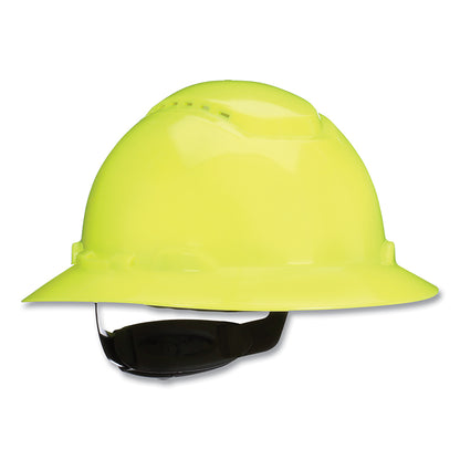 3M™ SecureFit™ Full Brim Hard Hat, Vented, 4-Point Pressure Diffusion Ratchet Suspension, w/UVicator