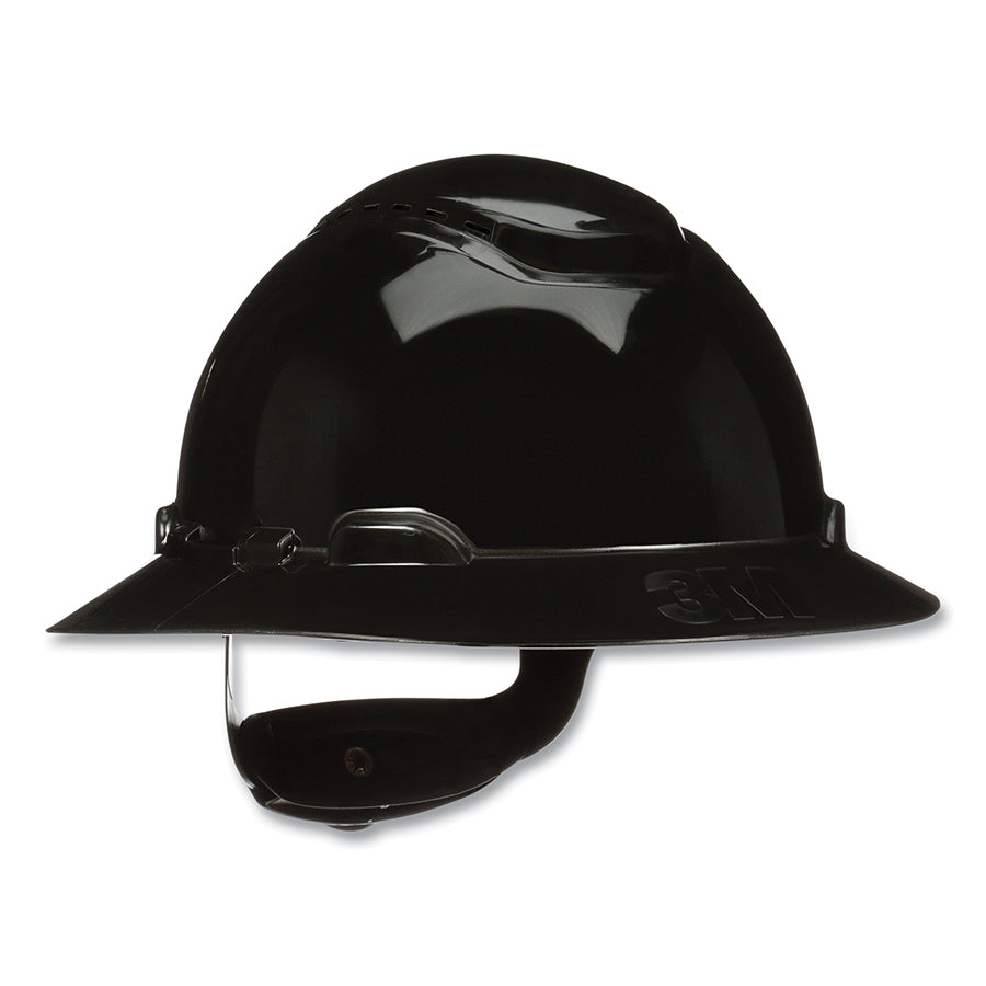 3M™ SecureFit™ Full Brim Hard Hat, Vented, 4-Point Pressure Diffusion Ratchet Suspension, w/UVicator