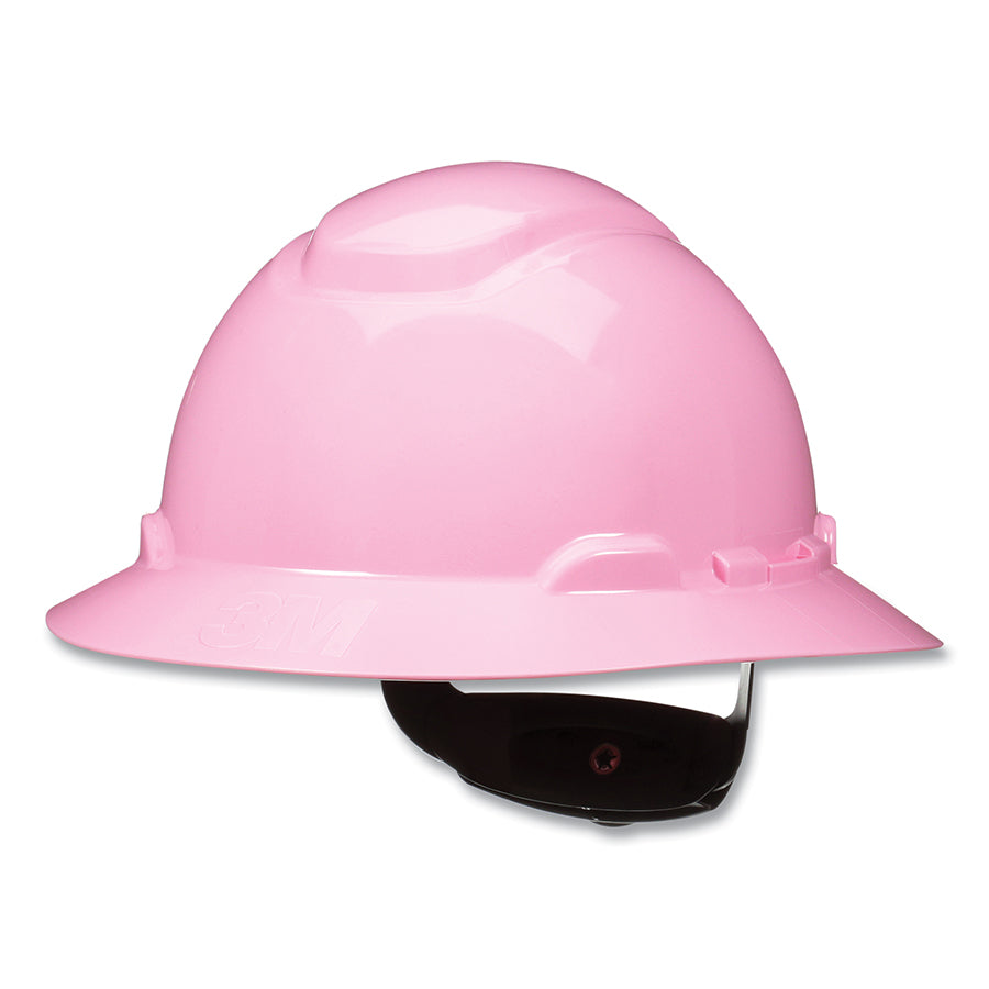 3M™ SecureFit™ Full Brim Hard Hat H-801SFR-UV, White, 4-Point Pressure Diffusion Ratchet Suspension, with UVicator