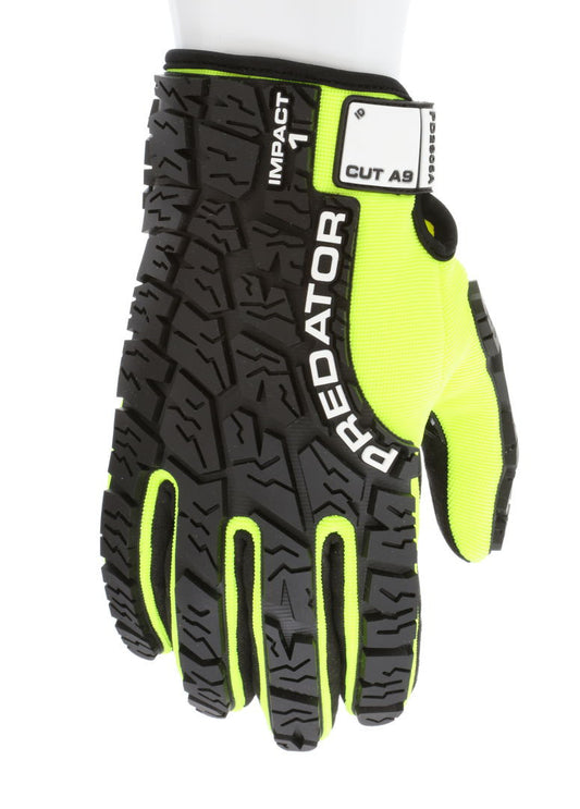 PD2905A - Predator® Mechanics Gloves - Cut Resistant Work Gloves - Made with Alycore™ - Cut and Puncture Protection - Tire Tread Pattern TPR Protects the Back of Hand - Adjustable Wrist Closure with ID Pad