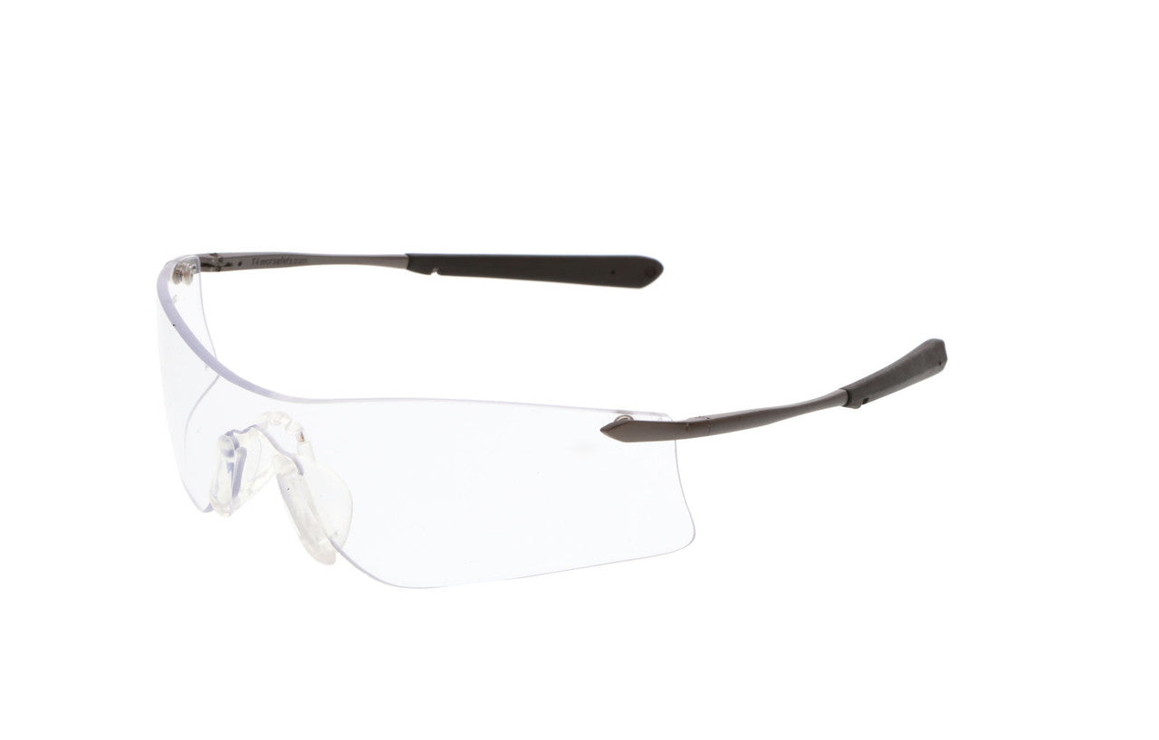 MCR Safety T4 - Rubicon® T4 Series Safety Glasses, Curved Frameless Lens Design, Soft TPR Nose Piece, Resilient Spring Hinge Temples for Comfortable Fit — manufacturer image 3