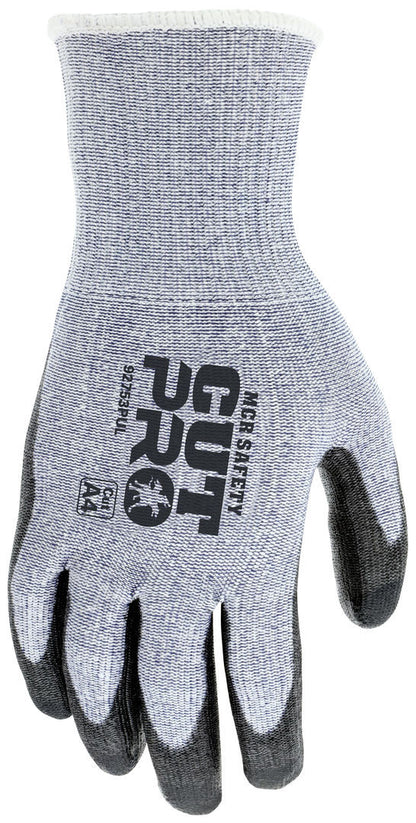 92753PU - MCR Safety CutPro® - 13 Gauge HyperMax® HPPE Shell - Cut, Abrasion, and Puncture Resistant - Polyurethane (PU) Coated Palm and Fingertips