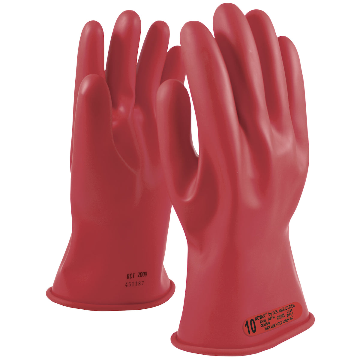 PIP NOVAX 153-0-11 Class 0 Rubber Insulating Glove with Straight Cuff - 11"