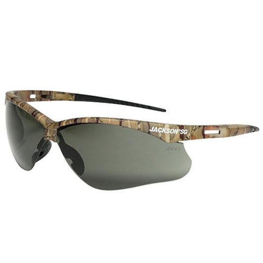 SureWerx Jackson SG Safety Glasses, Camo Frame w/ Smoke Anti-Fog Lens