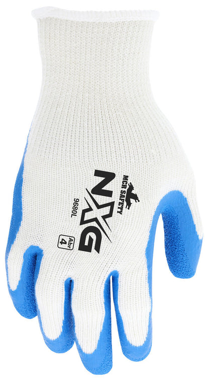 9680 - MCR Safety NXG® Work Gloves - 10-Gauge Cotton/Polyester Shell - Blue Latex Palm and Fingertips - NXG® Provides Premium Quality, Comfort and Fit - A Great Choice for Long Workdays