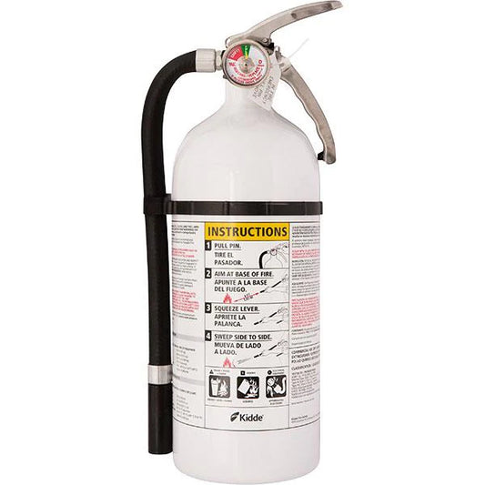 Kidde 4 lb ABC Mariner Extinguisher MAR210 with Metal Valve and Plastic Strap Bracket (Disposable)