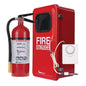 5 lb ABC Pro Line Fire Extinguisher w/ FireTech Fiberglass Cabinet (Red), & Cabinet Alarm