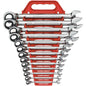 GearWrench 13-Piece, 12-Point Reversible Ratcheting Combination Wrench Set, SAE